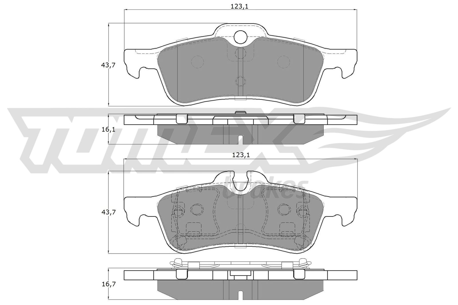 Sada brzdových platničiek kotúčovej brzdy TOMEX Brakes